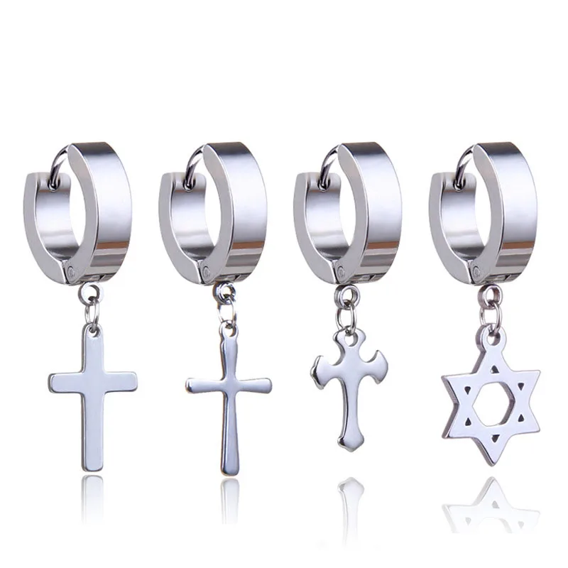 Punk Simple Stainless Steel Stud Earring Cross Stars Pendant Round Earrings For Women Men
Punk Simple Stainless Steel Stud Earring Cross Stars Pendant Round Earrings For Women Men