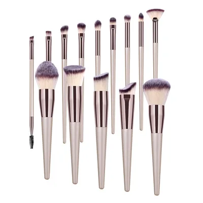 14 pcs high quality champagne Handle soft hair makeup brush set Custom Logo Makeup brushes
14 pcs high quality champagne Handle soft hair makeup brush set Custom Logo Makeup brushes