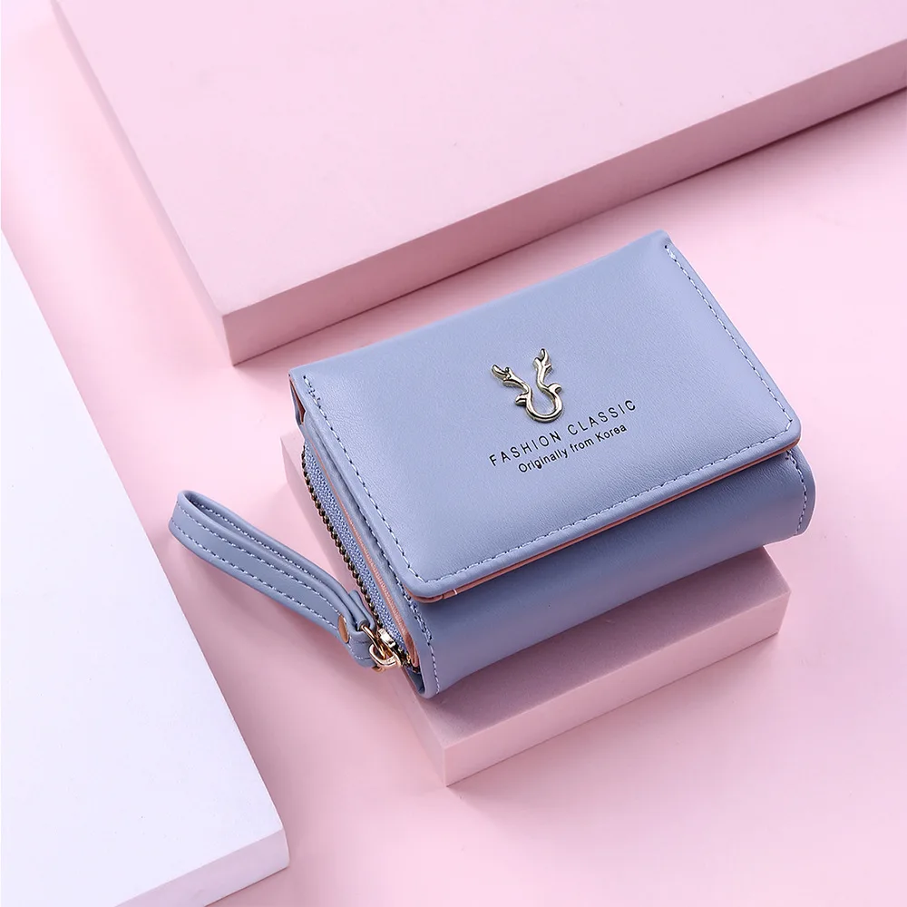 2021 New ladies Wallet PU Leather Short Mini Zipper Coin Purse female student three-fold buckle card holder, 7 colors
2021 New ladies Wallet PU Leather Short Mini Zipper Coin Purse female student three-fold buckle card holder, 7 colors