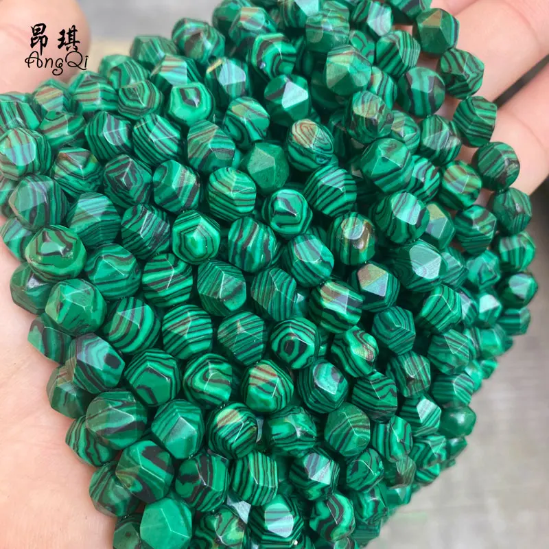 Faceted Natural Stone Beads Synthetic Malachite Beads For Jewelry Making DIY Bracelet, Green as picture
Faceted Natural Stone Beads Synthetic Malachite Beads For Jewelry Making DIY Bracelet, Green as picture