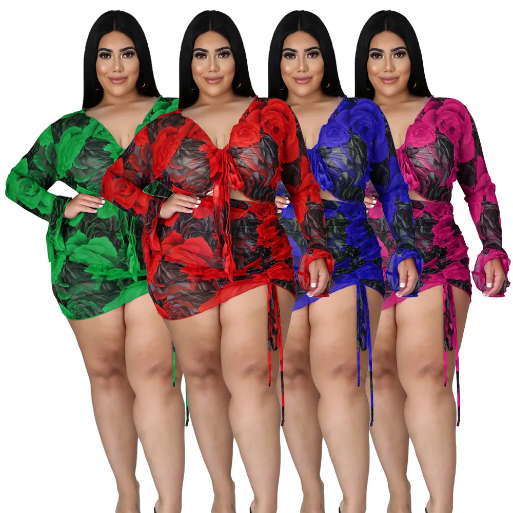 New Print Plus Size Casual Women Sets Two Piece Summer V-neck Short Sleeve T-shirts + Elastic Waist A-line Mini Skirts Outfits, Green,red,rose red,blue
New Print Plus Size Casual Women Sets Two Piece Summer V-neck Short Sleeve T-shirts + Elastic Waist A-line Mini Skirts Outfits, Green,red,rose red,blue