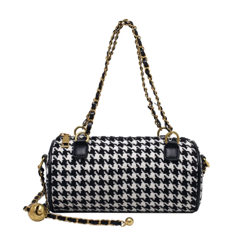 2022 Vintage Casual Canvas Grid Embroidery Luxury Design Mini Barrel Shape Handbags for Women 
2022 Vintage Casual Canvas Grid Embroidery Luxury Design Mini Barrel Shape Handbags for Women