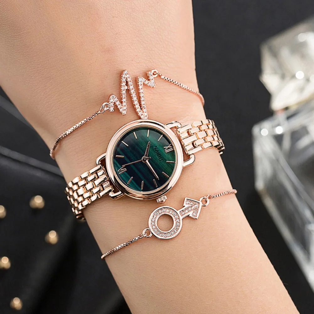 3pcs Watch With Bracelet Green Round Quartz Ladies Stainless Steel Strap Watches Zircon Bracelet Women Gift Set Watch Jewelry
3pcs Watch With Bracelet Green Round Quartz Ladies Stainless Steel Strap Watches Zircon Bracelet Women Gift Set Watch Jewelry
