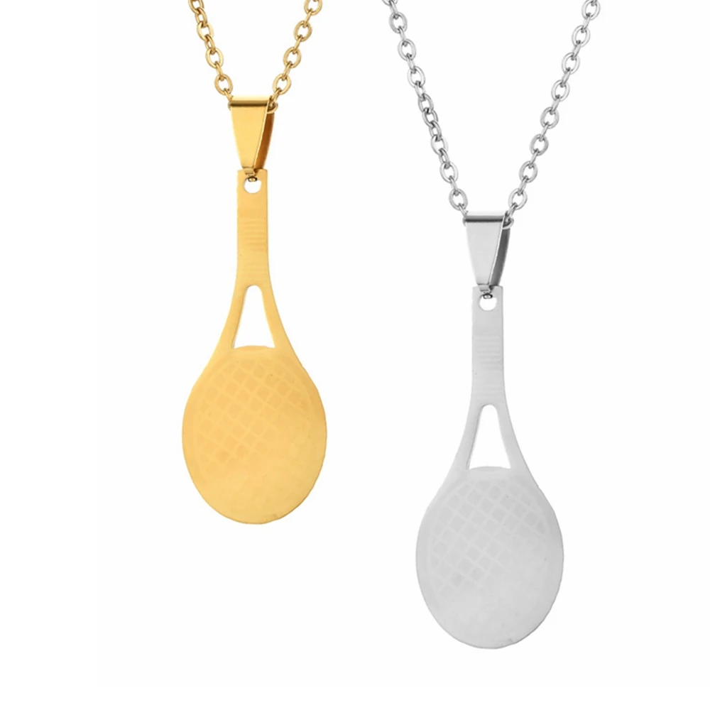 Fashion Minimalist Sports Necklace Stainless Steel 18k Gold Plated Tennis Racket Pendant Necklace
Fashion Minimalist Sports Necklace Stainless Steel 18k Gold Plated Tennis Racket Pendant Necklace
