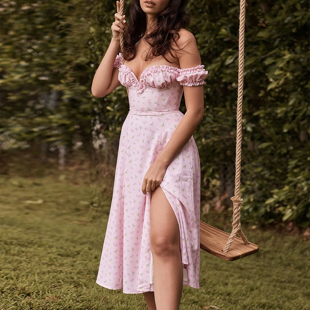 D&M Hot Style Women's Summer Fashion Bubble Sleeve floral print high slit Long dress Women Dress for Summer Holiday, Customized color
D&M Hot Style Women's Summer Fashion Bubble Sleeve floral print high slit Long dress Women Dress for Summer Holiday, Customized color