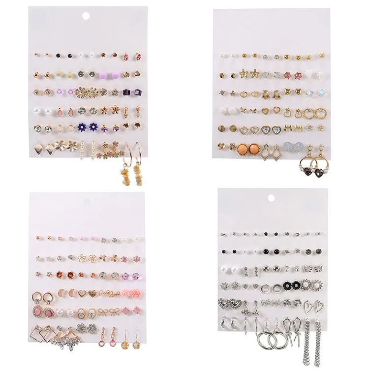C042 Hot Selling Korean Jewelry Flower Heart-shaped Pearl Star Colorful Crystal Stud Earrings Women 30 pairs stud earrings
C042 Hot Selling Korean Jewelry Flower Heart-shaped Pearl Star Colorful Crystal Stud Earrings Women 30 pairs stud earrings