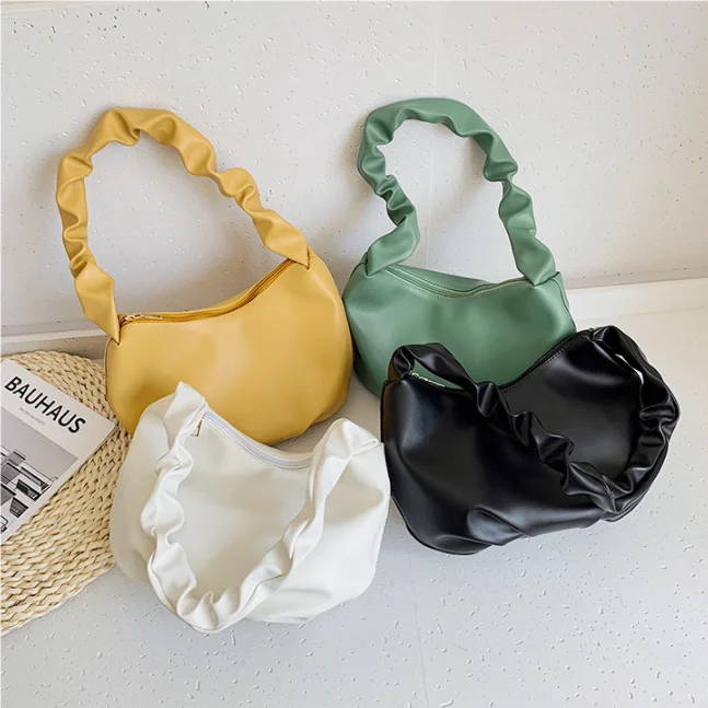2021 Summer Pleated Handlebags For Women PU Cloud Bags Leisure Armpit Bag Shopping Shoulder Bags Dumpling Handbag #1242
2021 Summer Pleated Handlebags For Women PU Cloud Bags Leisure Armpit Bag Shopping Shoulder Bags Dumpling Handbag #1242