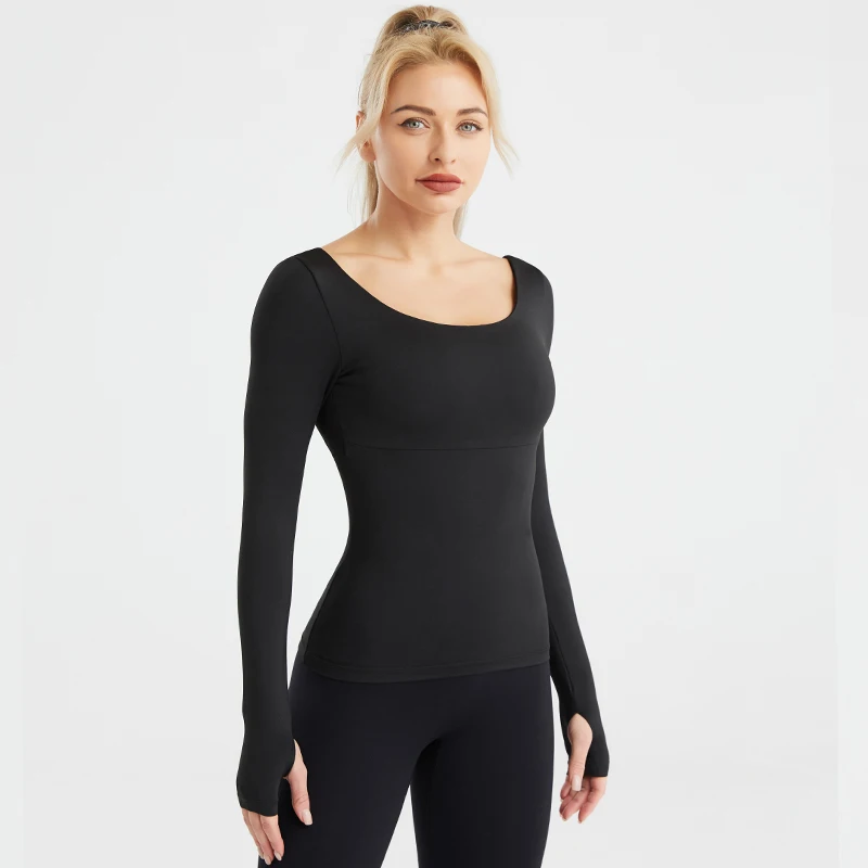 women casual Yoga thicken long- sleeve new style halter athletic running sport clothes, Multicolour
women casual Yoga thicken long- sleeve new style halter athletic running sport clothes, Multicolour