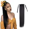 20'' Curly Wrap Around Clip in 100% Human Hair Ponytail, Extension Long Drawstring Ponytail Clip Hair Curly Weave Long Ponytail