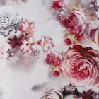 Wholesale customized printed flower stretch chiffon silk fabric satin textiles