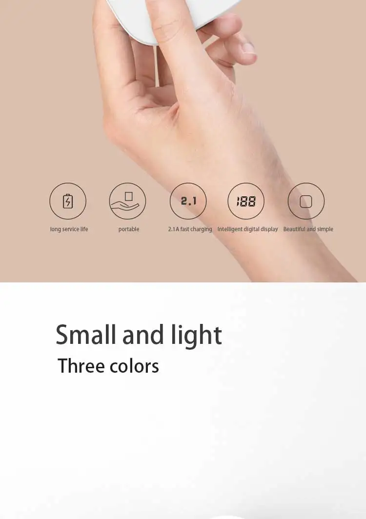 High Quality Led Mini Digital Portable 10000mAh 5V 2 Ports Power Bank Wallet Power Bank For Smartphone with Lighting input - ANKUX.COM
