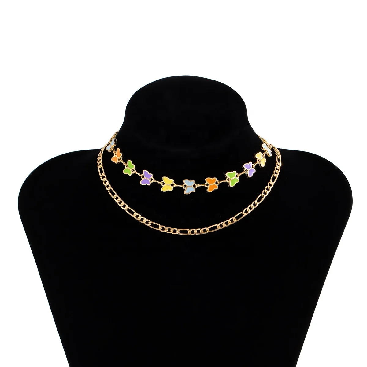 Romantic Rainbow Enamel Butterfly Choker Necklaces Gold Color Chain Chokers for Women Birthday Gift Animal Accessories, Customized color
Romantic Rainbow Enamel Butterfly Choker Necklaces Gold Color Chain Chokers for Women Birthday Gift Animal Accessories, Customized color