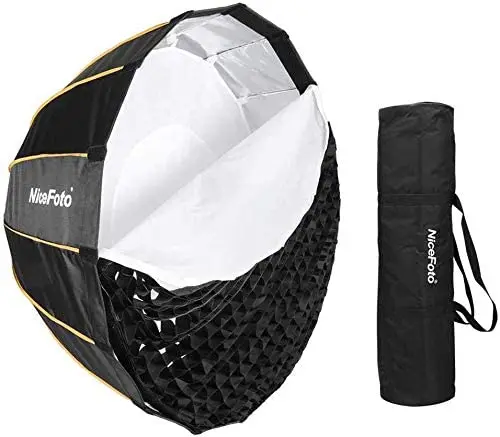 

NiceFoto LED 35inch/90cm Quick Set-up Deep Parabolic Softbox Umbrella Softbox Photography Studio Video Soft Box with Carry Bag