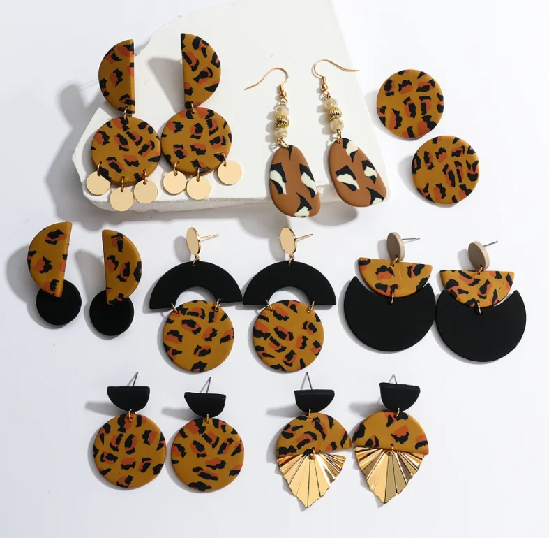 wholesale fashion handmade clay earrings newest geometric polymer clay earrings Unique Leopard drop earrings for girls, As picture
wholesale fashion handmade clay earrings newest geometric polymer clay earrings Unique Leopard drop earrings for girls, As picture