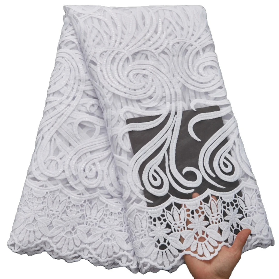 2715 White Nigerian Lace Fabric 2022 Embroidery Sequin Lace Fabric African French Lace Milk Silk For Party Dress
2715 White Nigerian Lace Fabric 2022 Embroidery Sequin Lace Fabric African French Lace Milk Silk For Party Dress