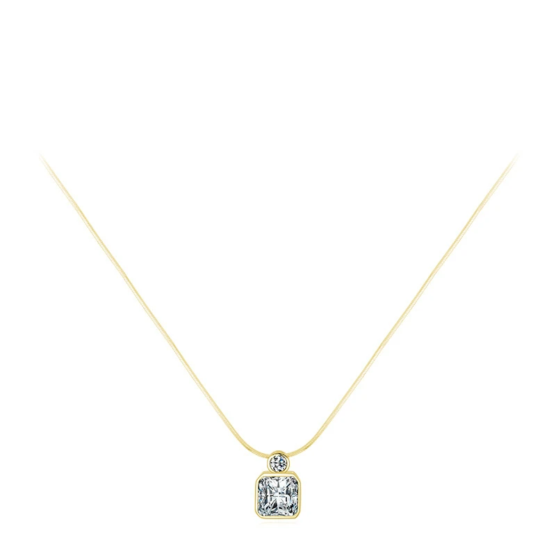Hot selling necklace female s925 sterling silver bright square simulation diamond snake bone chain pendant wholesales
Hot selling necklace female s925 sterling silver bright square simulation diamond snake bone chain pendant wholesales