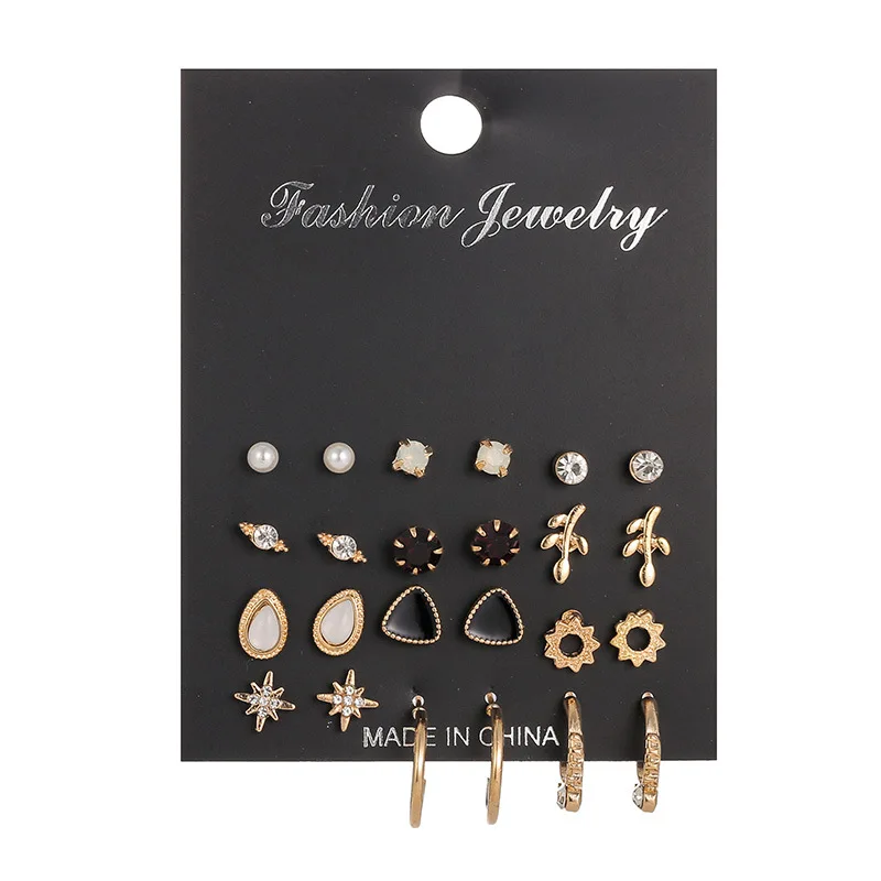 Pearl leaf hollow out earrings 7BEADS popular geometric stud earring set large star round earrings jewelry set for women
Pearl leaf hollow out earrings 7BEADS popular geometric stud earring set large star round earrings jewelry set for women