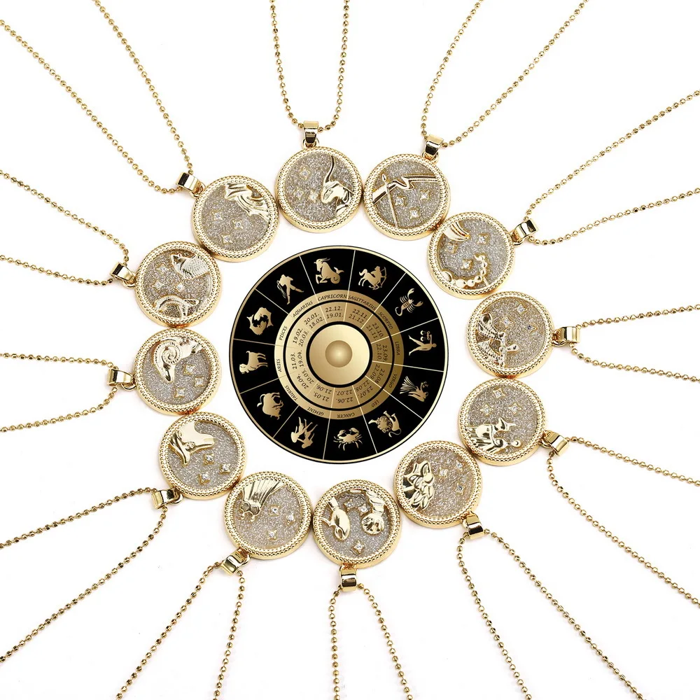 Gold Plated Customized Day and Night Cubic Zircon Astrology Pendant Chain Zodiac Necklace for Women
Gold Plated Customized Day and Night Cubic Zircon Astrology Pendant Chain Zodiac Necklace for Women