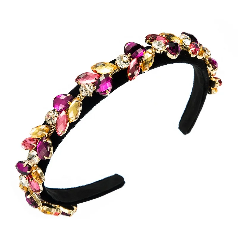 Fashion Simple Flower Leaf Headband Women's Glittering Colorful Crystal Velvet Hair Accessories Women's Party Hair Accessories, Picture shows
Fashion Simple Flower Leaf Headband Women's Glittering Colorful Crystal Velvet Hair Accessories Women's Party Hair Accessories, Picture shows