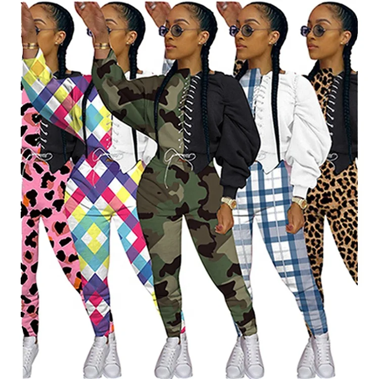 Fall Lace Up Patchwork Camo Women Casual Bandage Outfit
Fall Lace Up Patchwork Camo Women Casual Bandage Outfit