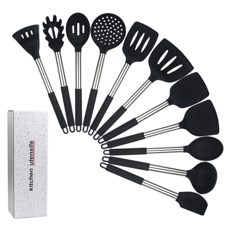 11 Piece Stainless Steel Kitchen Tools Set Silicone Kitchen Utensils Set With Potato Masher
11 Piece Stainless Steel Kitchen Tools Set Silicone Kitchen Utensils Set With Potato Masher