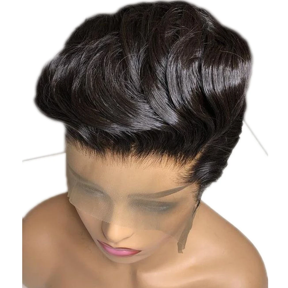 Pixie Cut Straight Frontal Pre Plucked Bleached 180 13x4 Lace Frontal Wig Swiss Lace Remy Pixie Cut Wig Human Hair
Pixie Cut Straight Frontal Pre Plucked Bleached 180 13x4 Lace Frontal Wig Swiss Lace Remy Pixie Cut Wig Human Hair