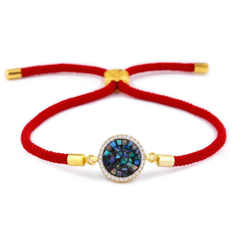 New Arrival Simple Adjustable Gold Plated Zircon Bracelet Natal Year Red Rope Colorful Shell Bracelet for Women Girls, Gold/silver
New Arrival Simple Adjustable Gold Plated Zircon Bracelet Natal Year Red Rope Colorful Shell Bracelet for Women Girls, Gold/silver