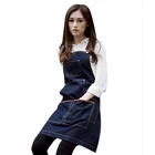 Blue Denim Apron With Adjustable Cross Strap Jeans Barista Cafe Chef BBQ Work Apron