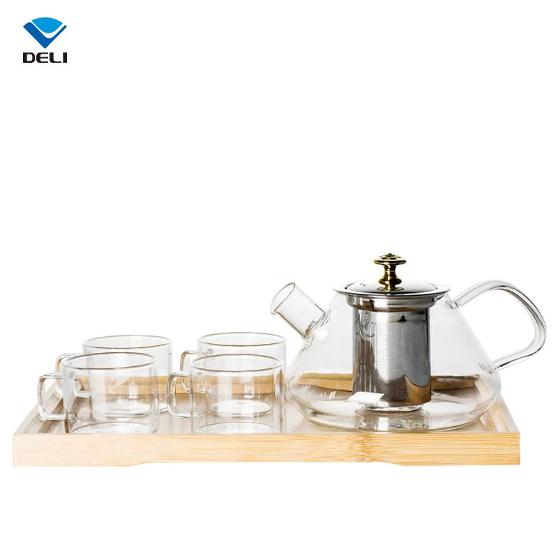 Green Apple Customized Service Borosilicate Luxury Cheap Tea Pot Glass Set with Tray, Clear
Green Apple Customized Service Borosilicate Luxury Cheap Tea Pot Glass Set with Tray, Clear
