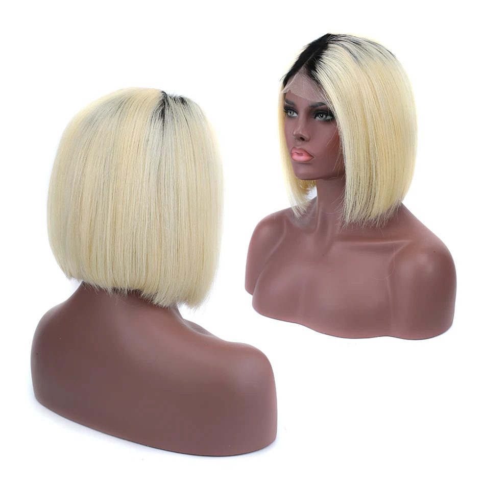 Short Bob 1B613 ombre blonde lace front human hair wigs with black root, pre plucked wig natural front line with baby hair
Short Bob 1B613 ombre blonde lace front human hair wigs with black root, pre plucked wig natural front line with baby hair