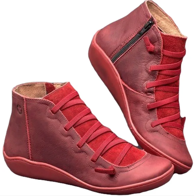 Women's PU Leather Ankle Boots Vintage Flat Ladies Shoes Woman Botas Mujer, Blue,brown,red, green,
Women's PU Leather Ankle Boots Vintage Flat Ladies Shoes Woman Botas Mujer, Blue,brown,red, green,