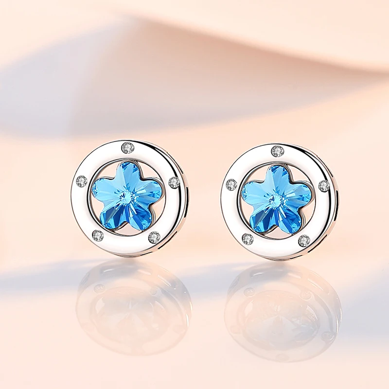 Exquisite 925 sterling silver jewelry earrings romantic plum blue crystal zircon sterling silver earrings for women ES2777
Exquisite 925 sterling silver jewelry earrings romantic plum blue crystal zircon sterling silver earrings for women ES2777
