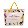 OEM Biodegradable Customised Printing Plastic PE Bag retail folding reusable Shopping bag with handle