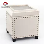 RTS velvet pouf inflatable foot rest chair storage puff square box fabric ottoman stool