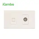 Wall Mounted RJ11 RJ45 TEL LAN Socket Outlet CAT3 5 6 with TV Socket Outlet