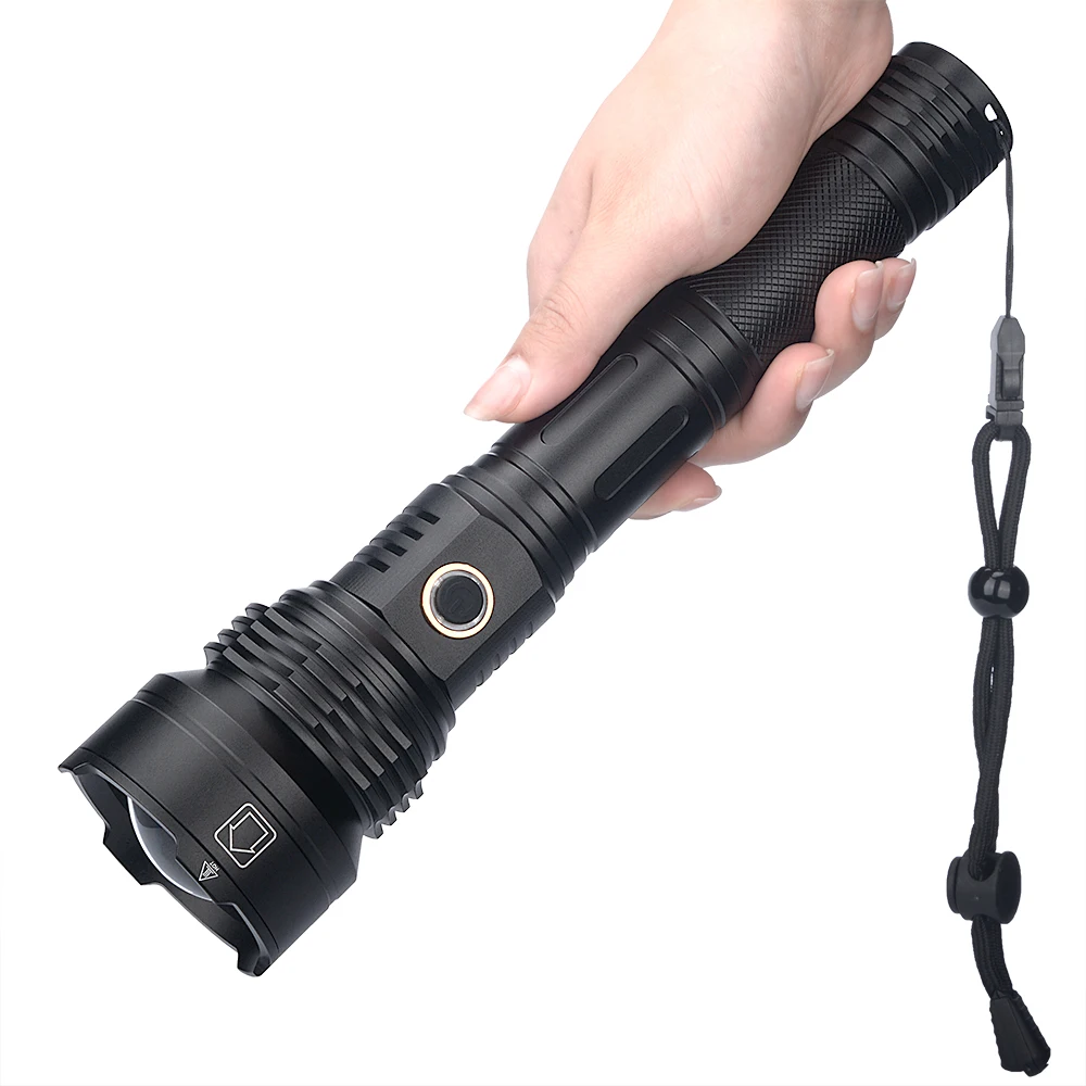 XHP90.2 China Tactical Aluminum High Power Rechargeable LED Zoom Flashlight Waterproof USB Flashlight Torch For Hunting, Black
XHP90.2 China Tactical Aluminum High Power Rechargeable LED Zoom Flashlight Waterproof USB Flashlight Torch For Hunting, Black