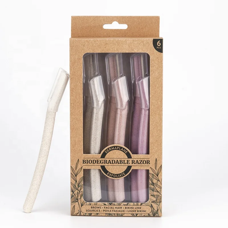 Wheat straw eco-friendly eyebrow trimmer 6pcs/set with straight design hair remover women shaver
Wheat straw eco-friendly eyebrow trimmer 6pcs/set with straight design hair remover women shaver