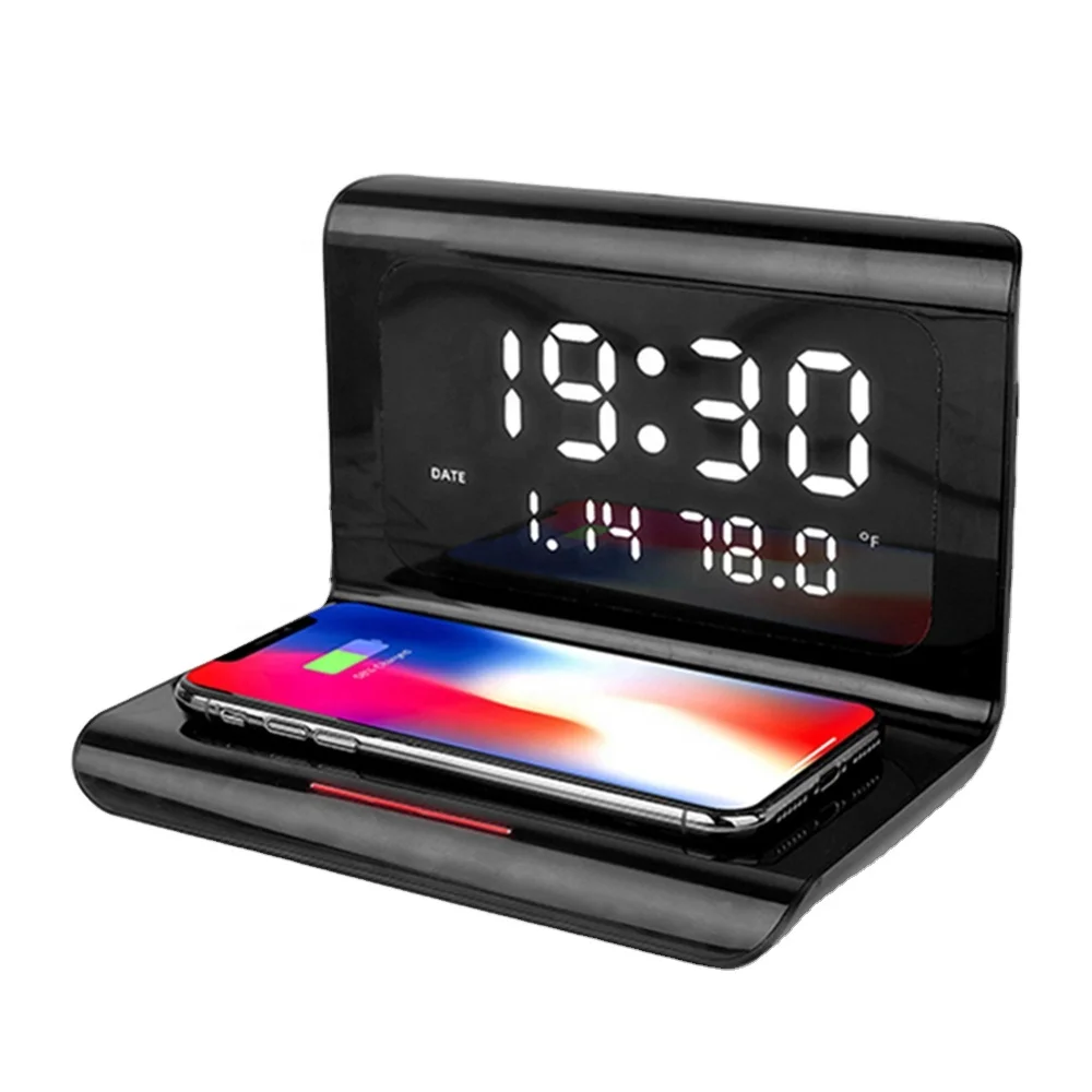 2020 wireless charger with alarm clock hot date time temperature digital clock wireless charging pad, Black, white
2020 wireless charger with alarm clock hot date time temperature digital clock wireless charging pad, Black, white