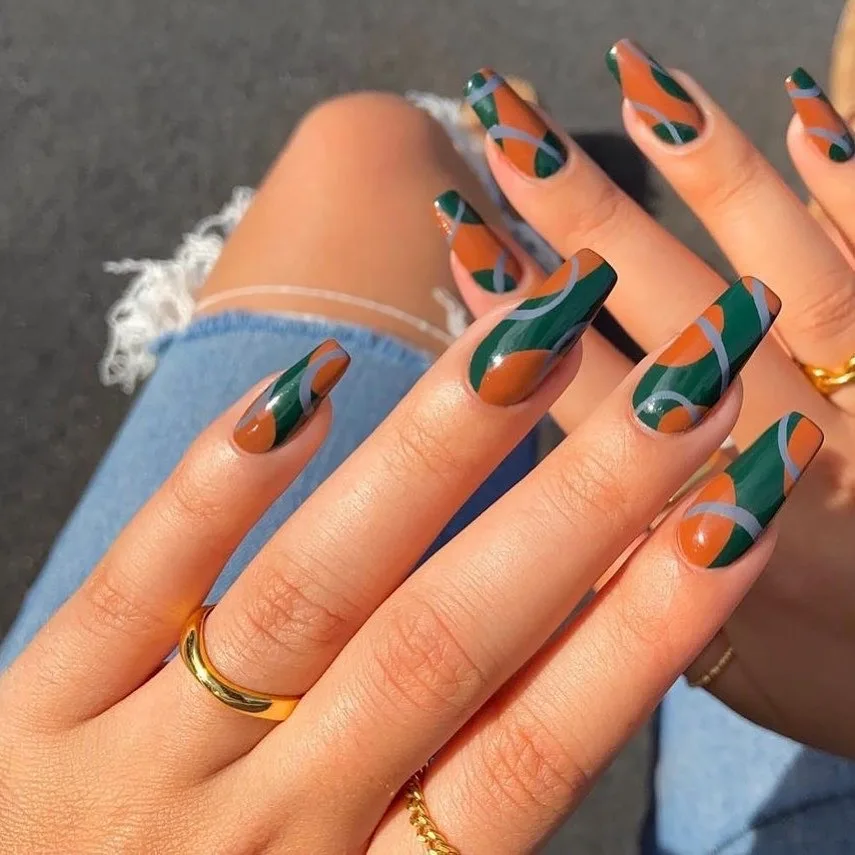 24pcs press on nail green false nail line print long ballet nail detachable artificial fingernail
24pcs press on nail green false nail line print long ballet nail detachable artificial fingernail