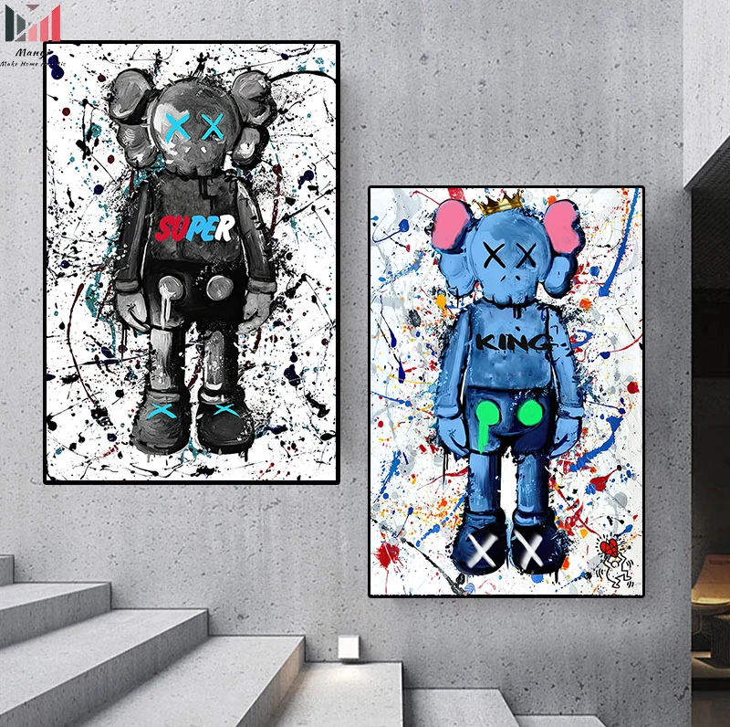 New Series Cartoon Graffiti Bear Posters Pop Wall Art pictures For Print on Cavas Oil Painting For Home Living Room Decor
New Series Cartoon Graffiti Bear Posters Pop Wall Art pictures For Print on Cavas Oil Painting For Home Living Room Decor