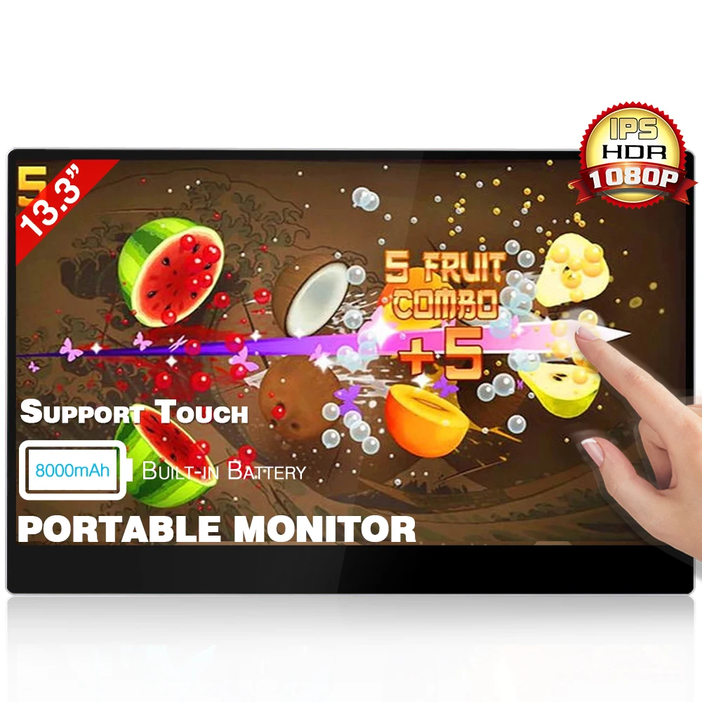 Sibolan newest design small size full function USB type c touch screen portable game monitor for laptop PC PS5
Sibolan newest design small size full function USB type c touch screen portable game monitor for laptop PC PS5