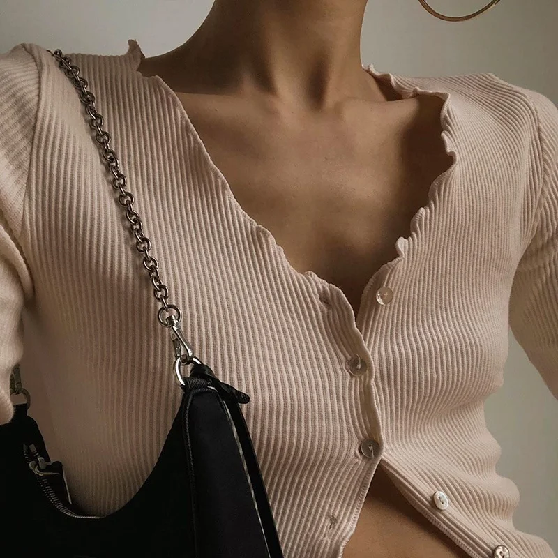 Youbor wholesale trending product 2021 solid long sleeve crop tops cardigan crop tank top, Apricot
Youbor wholesale trending product 2021 solid long sleeve crop tops cardigan crop tank top, Apricot
