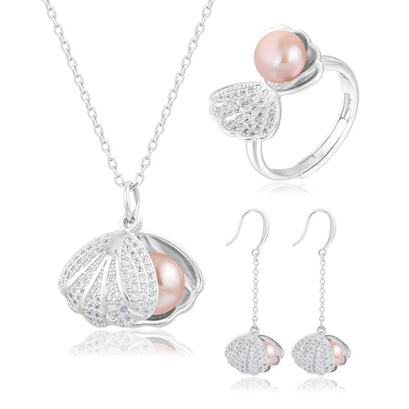Fashion Costume 925 Sterling Silver Women Elegant Open Ring Drop Earrings Necklace Freshwater Natural Pearl Jewelry Set
Fashion Costume 925 Sterling Silver Women Elegant Open Ring Drop Earrings Necklace Freshwater Natural Pearl Jewelry Set