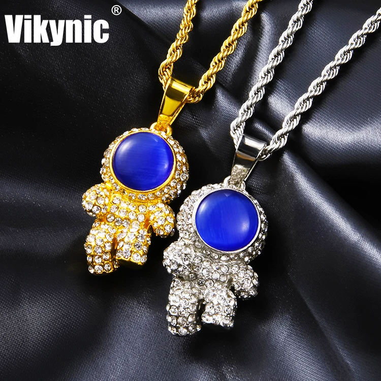 Hip hop 18K Gold Plated CZ Cubic Zircon Astronaut Pendant Necklace Cuban Link Chain Iced Out Astronaut Pendant Necklace
Hip hop 18K Gold Plated CZ Cubic Zircon Astronaut Pendant Necklace Cuban Link Chain Iced Out Astronaut Pendant Necklace