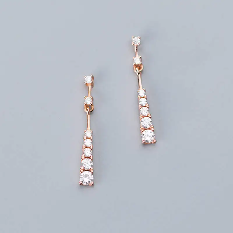 Wholesale hot selling 925 sterling silver strip crystal drop earrings women party
Wholesale hot selling 925 sterling silver strip crystal drop earrings women party
