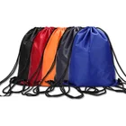 Recycled fabric kids football shoe packaging custom logo printed foldable backpack cheap 210d polyester drawstring bag