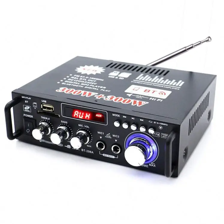 Wholesale Professional Mini Power Amplifier DC12V AC110 OR 220V With 2MIC Usd SD for home car studio recording
Wholesale Professional Mini Power Amplifier DC12V AC110 OR 220V With 2MIC Usd SD for home car studio recording