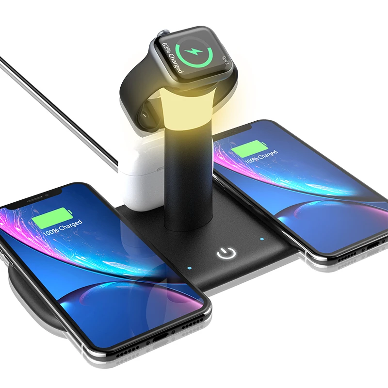 Myoung 2021 5 in 1 smart portable nightlight QI fast wireless charging station pad wireless charger stand for iphone 12
Myoung 2021 5 in 1 smart portable nightlight QI fast wireless charging station pad wireless charger stand for iphone 12