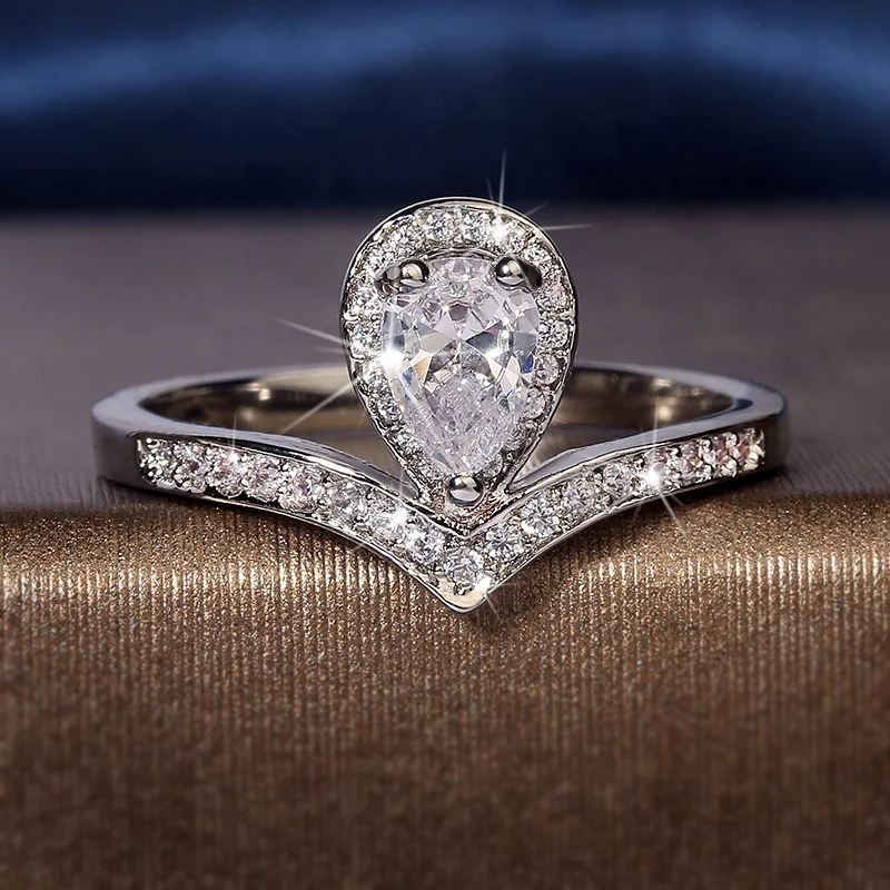 White Gold Classic Created Wedding Engagement Rings for Women New Fashion Jewelry
White Gold Classic Created Wedding Engagement Rings for Women New Fashion Jewelry