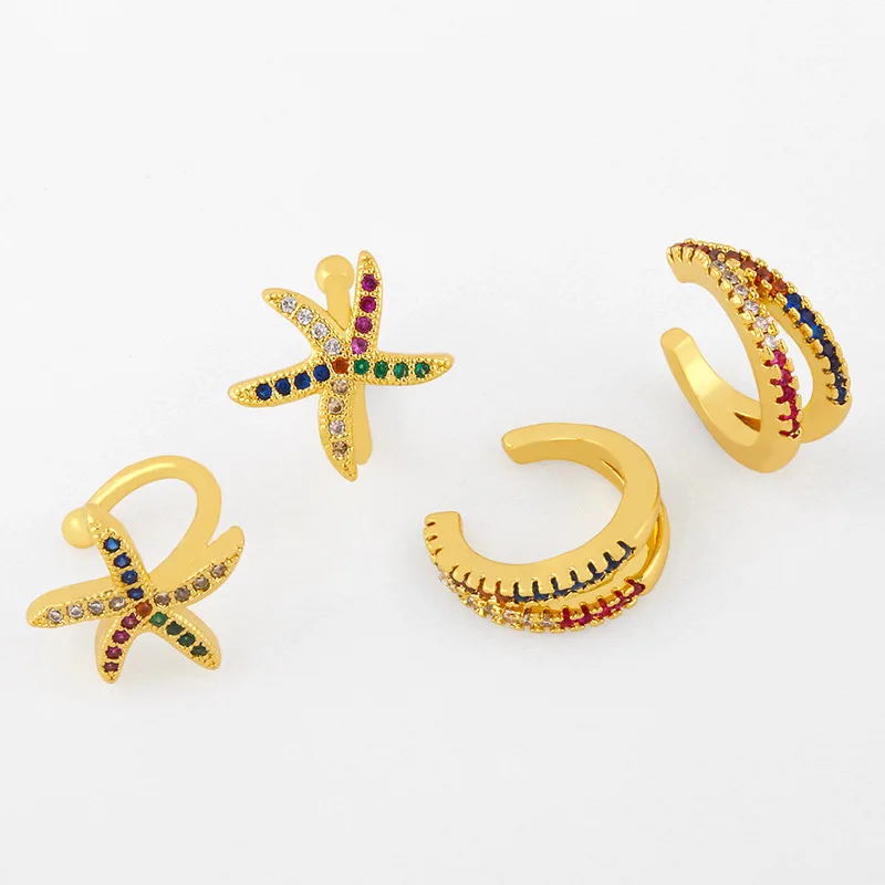 2021 Fashion Rainbow Sea Star Ear Cuff Crystal Clip Earrings For Women Wedding Party without Piercing Earrings
2021 Fashion Rainbow Sea Star Ear Cuff Crystal Clip Earrings For Women Wedding Party without Piercing Earrings